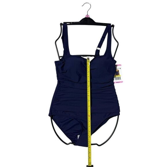 Anne Cole Women’s Square Neck One Piece Swimsuit Small Color Navy - Picture 8 of 10